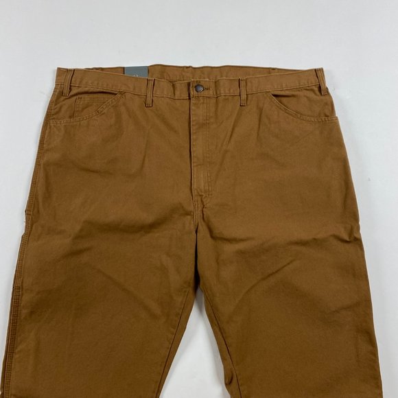 NEW Dickies Carpenter Jean Pants Men's 48 x 32 Work Utility Brown Cotton Canvas - Picture 3 of 11